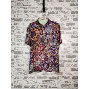 Good Good Golf Polo Medium Colorful Loud Geometric Short Sleeve Wing It